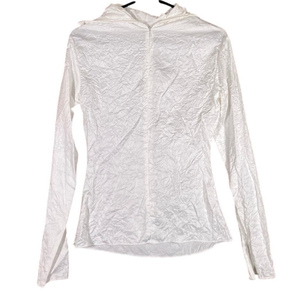 Zara Womens Jacket White Lightweight Zip Up Long Sleeve Viscose Blend XXS